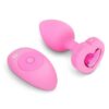 B-Vibe Vibrating Heart Shape Jewel Rechargeable Silicone Anal Plug with Remote - Small/Medium - Pink