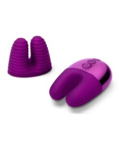 Le Wand Double Vibe Rechargeable Silicone Rabbit Vibrator - Cherry