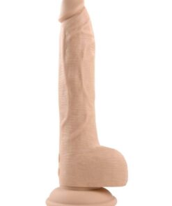 Thrust In Me Rechargeable Silicone Thrusting Vibrating Realistic Dong with Remote Control - Vanilla