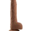 Thrust In Me Rechargeable Silicone Thrusting Vibrating Realistic Dong with Remote Control - Chocolate