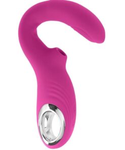 Strike a Pose Rechargeable Silicone Dual Stimulating Vibrator - Red