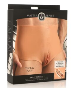 Master Series Pussy Panties Silicone Wearable Vagina/Ass Panties - Large - Vanilla