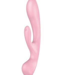 Satisfyer Triple Oh Rechargeable Silicone Dual Stimulating Vibrator - Pink