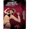 Whipsmart Japanese Bondage Rope Set with Drip Candles and Mask (4 Piece) - Black