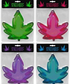 Pot Leaf Ashtray (4 Pack) - Assorted Colors