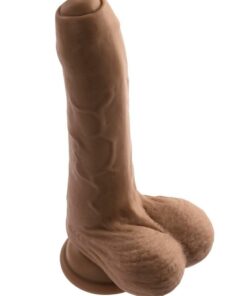 Peek A Boo Vibrating Rechargeable Silicone Dildo - Chocolate
