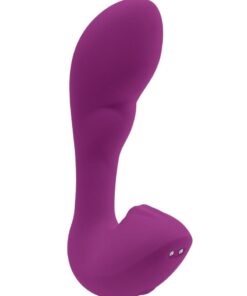 Playboy Arch Rechargeable Silicone Vibrator with Clitoral Stimulator - Purple
