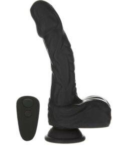 Naked Addiction Rotating and Thrusting Vibrating Rechargeable Silicone Dong - Chocolate
