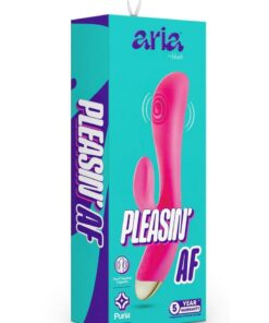 Aria Pleasin` AF Rechargeable Silicone Rabbit Vibrator - Fuchsia