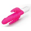 Rabbit Essentials Silicone Rechargeable Slim Realistic Double Penetration Rabbit Vibrator - Hot Pink