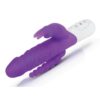 Rabbit Essentials Silicone Rechargeable Slim Realistic Double Penetration Rabbit Vibrator - Purple