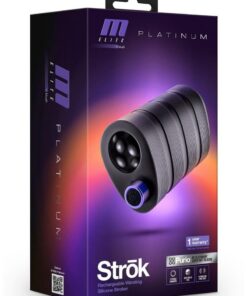M Elite Platinum Strok Rechargeable Silicone Dual End Pussy Masturbator - Black