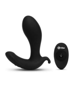 B-Vibe Expanding Plug Rechargeable Silicone with Remote Anal Plug - Black