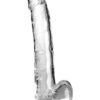 King Cock Clear Dildo with Balls 11in - Clear
