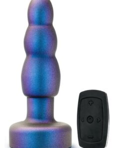 Anal Adventures Matrix Kinetic Plug Rechargeable Silicone Anal Plug with Remote- Space Age Blue