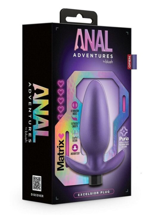 Anal Adventures Matrix Exceisor Plug Rechargeable Silicone Anal Plug - Astro Violet