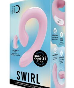 Bodywand ID Swirl Rechargeable Silicone Vibrator with Clitoral Stimulator - Pink