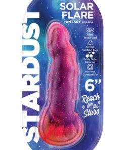 Stardust Solar Flare Silicone Dildo with Suction Cup 6in - Multicolor