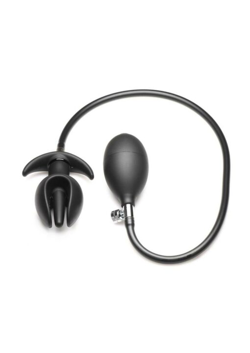 Master Series Ass Bound Anchor Inflatable Silicone Anal Plug - Black
