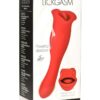 Lickgasm Kiss and Tell Pro Dual-Ended Kissing Rechargeable Silicone Vibrator - Red