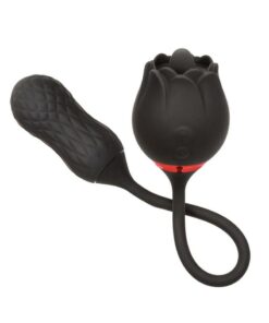 French Kiss Elite Siren Rechargeable Silicone Vibrator with Clitoral Stimulator - Black