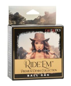Ride `em Premium Denim Collection Ball Gag - Blue