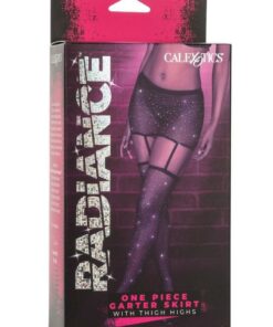 Radiance One Piece Garter Skirt with Thigh Highs - Black