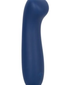 Cashmere Satin G Rechargeable Silicone G-Spot Vibrator with Clitoral Stimulator - Blue