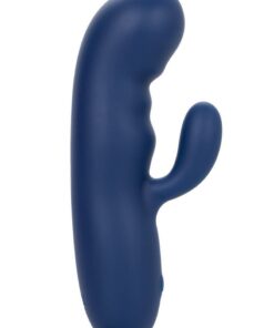 Cashmere Silk Duo Rechargeable Silicone Rabbit Vibrator - Blue