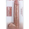 RealRock Ultra Realistic Skin Extra Large Straight Dildo with Balls and Suction Cup 15in - Caramel