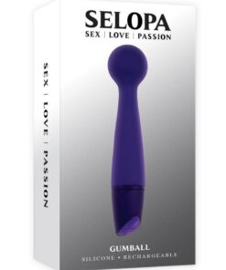 Selopa Gumball Rechargable Silicone Vibrating Wand - Purple