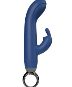 PrimO Rabbit Rechargeable Silicone Vibrator - Navy