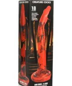 Creature Cocks King Cobra Long Silicone Dildo XLarge 18in - Red/Black
