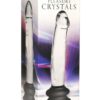 Pleasure Crystals Glass Dildo with Silicone Base 7.6in - Clear/Black