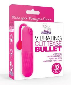 Pink Pussycat Vibrating Clit Tease Rechargeable Silicone Stimulator - Pink