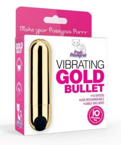 Pink Pussycat Rechargeable Bullet - Gold