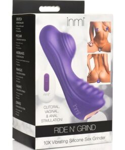 Inmi Ride N` Grind 10X Vibrating Rechargeable Silicone Grinding Clitoral Stimulator with Remote Control - Purple