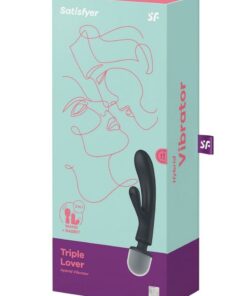 Satisfyer Triple Lover Rechargeable Silicone Rabbit Vibrator - Grey