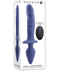 Gender X Dual Defender Rechargeable Silicone Dual Vibrator - Purple