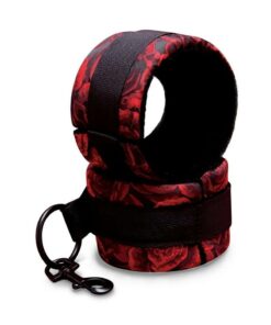 Secret Kisses Rosegasm Cuffs with Satin Blindfold - Red/Black
