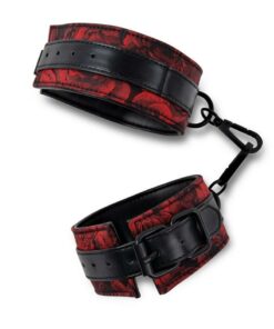 Secret Kisses Rosegasm Buckle Cuffs with Satin Blindfold - Red/Black
