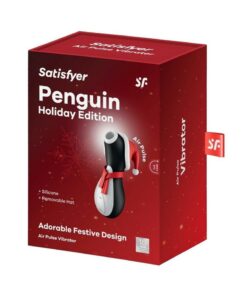 Satisfyer Penguin Silicone Rechargeable Clitoral Stimulator Holiday Edition - Black/White