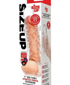 Size Up Studded Clear View Penis Extender with Ball Loop 1in